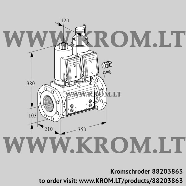 Kromschroder VCS 8100F05NLQSR3B/PPPP/MMMM, 88203863 double solenoid valve, 88203863