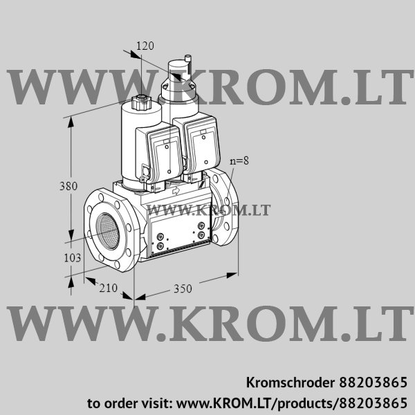 Kromschroder VCS 8T100A05NLQSRB/PPPP/MMMM, 88203865 double solenoid valve, 88203865