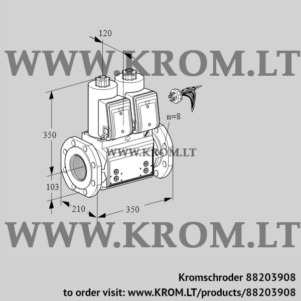 Kromschroder VCS 8100F05NNKRB/PPPP/PPPP, 88203908 double solenoid valve, 88203908