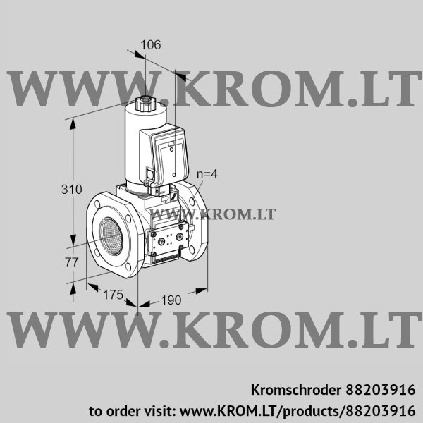 Kromschroder VAS 6T65A05NQSRE/PP/PP, 88203916 gas solenoid valve, 88203916