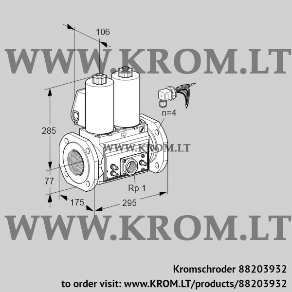 Kromschroder VCS 665F05NNKLE/MMEM/PPMM, 88203932 double solenoid valve, 88203932