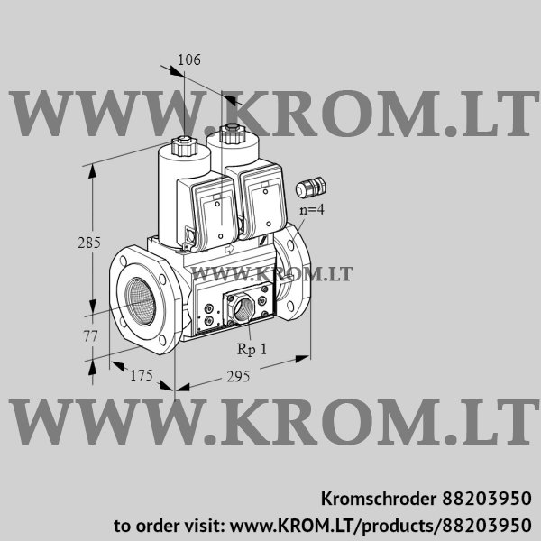 Kromschroder VCS 665F05NNKR3E/PPEP/PPPP, 88203950 double solenoid valve, 88203950