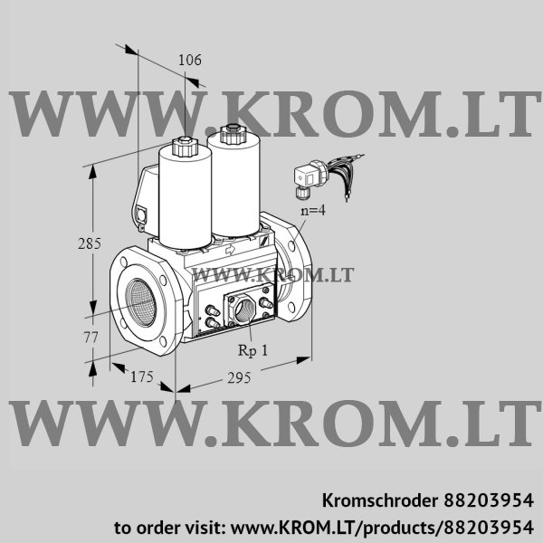 Kromschroder VCS 665F05NNKLE/MMEM/MMMM, 88203954 double solenoid valve, 88203954