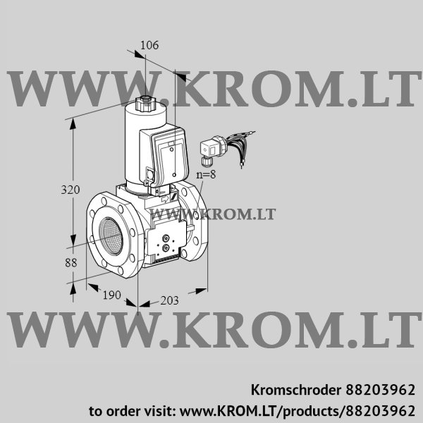 Kromschroder VAS 780F05NWGRB/PP/PP, 88203962 gas solenoid valve, 88203962