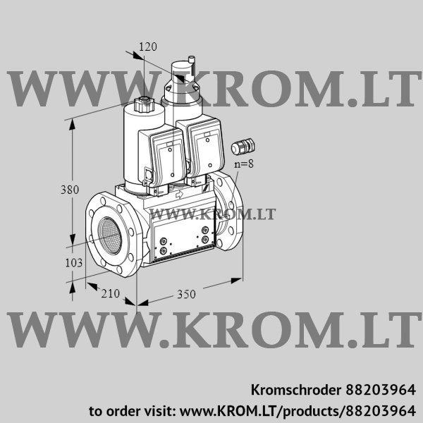 Kromschroder VCS 8100F05NLWSR3B/PPPP/PPPP, 88203964 double solenoid valve, 88203964