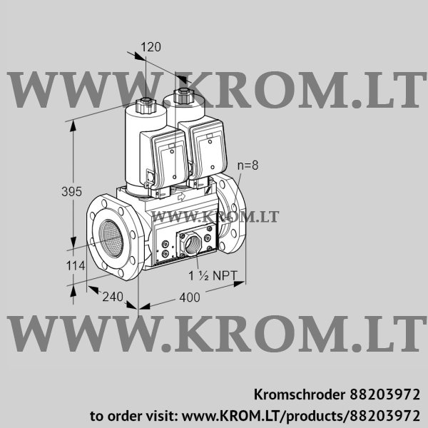 Kromschroder VCS 9T125A05NNAGRE/PPVP/MMMM, 88203972 double solenoid valve, 88203972