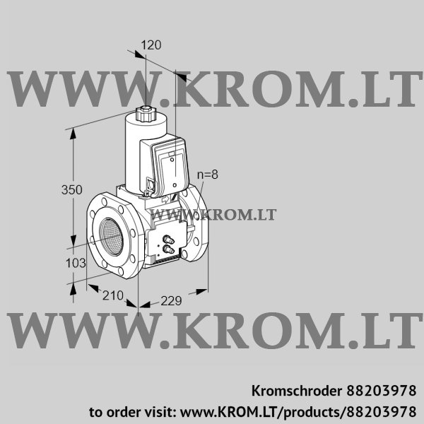 Kromschroder VAS 8T100A05NQB/MM/PP, 88203978 gas solenoid valve, 88203978