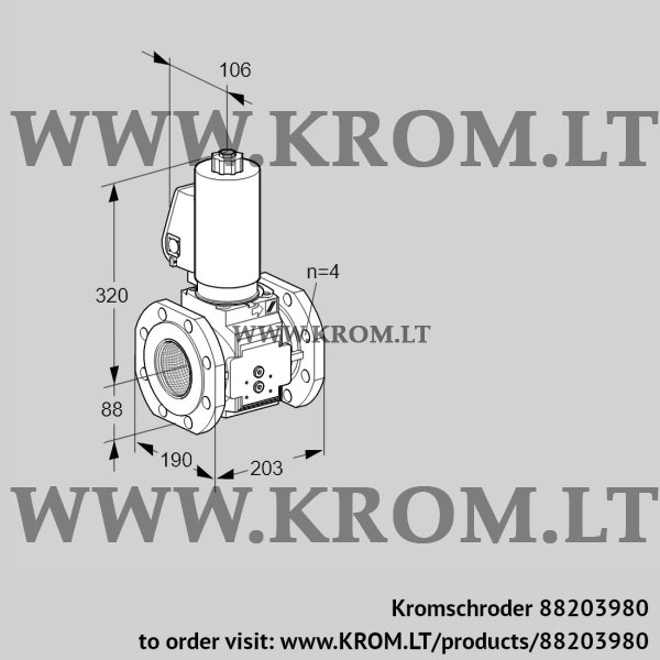 Kromschroder VAS 7T80A05NQGLB/PP/MM, 88203980 gas solenoid valve, 88203980