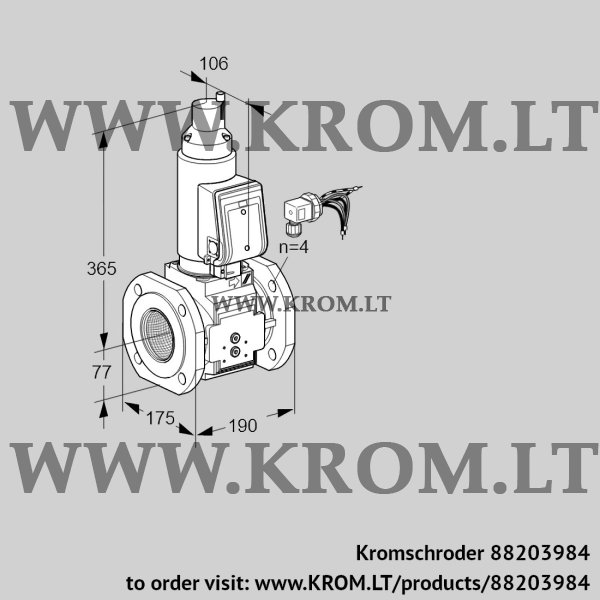 Kromschroder VAS 665F05LWGRB/PP/PP, 88203984 gas solenoid valve, 88203984