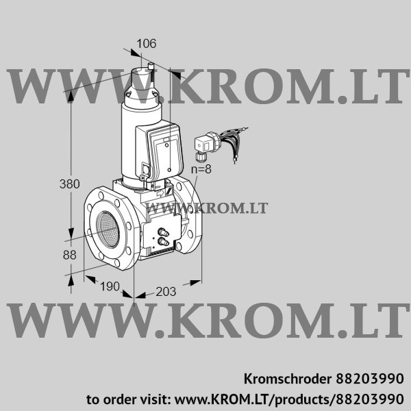 Kromschroder VAS 780F05LWGRB/MM/PP, 88203990 gas solenoid valve, 88203990