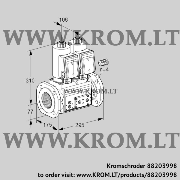 Kromschroder VCS 665F05NNKGR3E/PPPP/PPEP, 88203998 double solenoid valve, 88203998