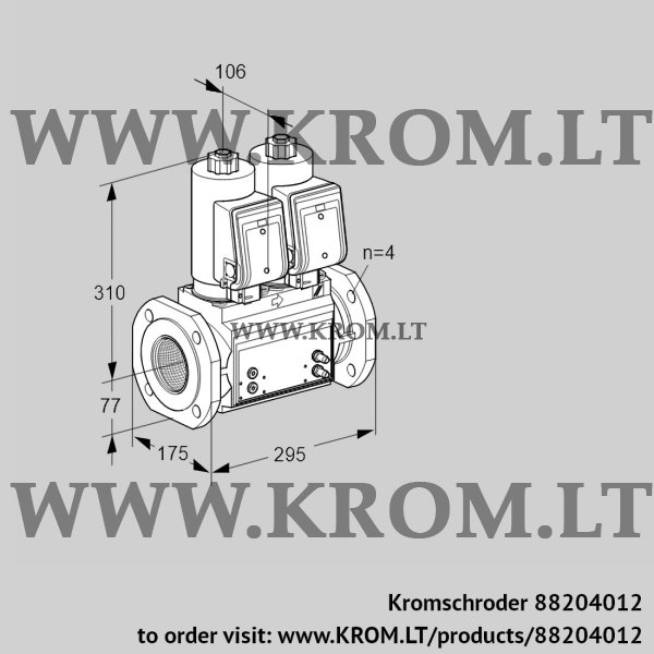 Kromschroder VCS 6T65A05NNWSRB/PPMM/PPMM, 88204012 double solenoid valve, 88204012