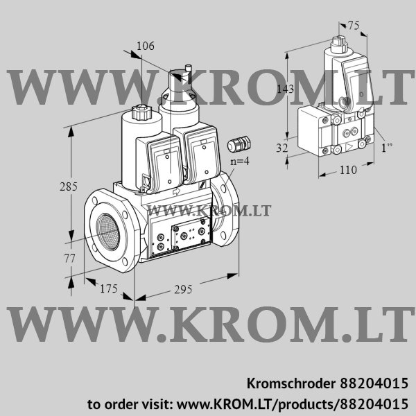 Kromschroder VCS 665F05NLKR3E/PPPP/PPZ-, 88204015 double solenoid valve, 88204015