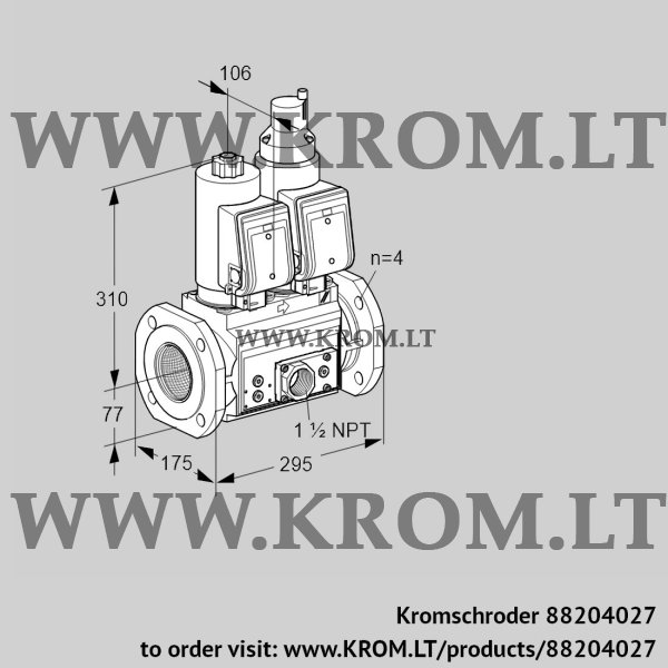 Kromschroder VCS 6T65A05NLQSRE/PPVP/PPPP, 88204027 double solenoid valve, 88204027