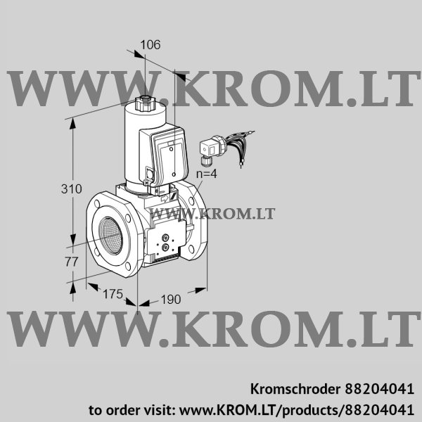 Kromschroder VAS 665F05NWGRB/PP/PP, 88204041 gas solenoid valve, 88204041