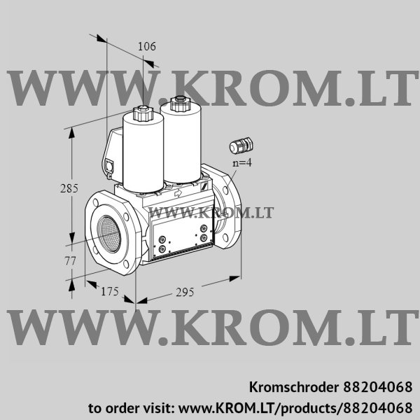 Kromschroder VCS 665F05NNWL3B/PPPP/PPPP, 88204068 double solenoid valve, 88204068