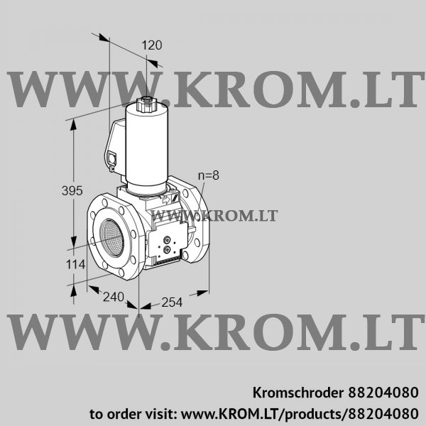 Kromschroder VAS 9T125A05NASLB/PP/PP, 88204080 gas solenoid valve, 88204080