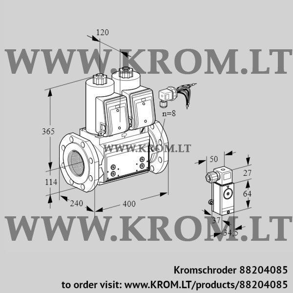 Kromschroder VCS 9125F05NNARB/4-4-/MMP4, 88204085 double solenoid valve, 88204085