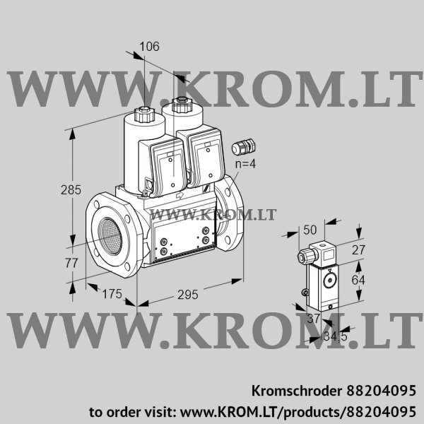 Kromschroder VCS 665F05NNWR3B/4-4-/PPPP, 88204095 double solenoid valve, 88204095