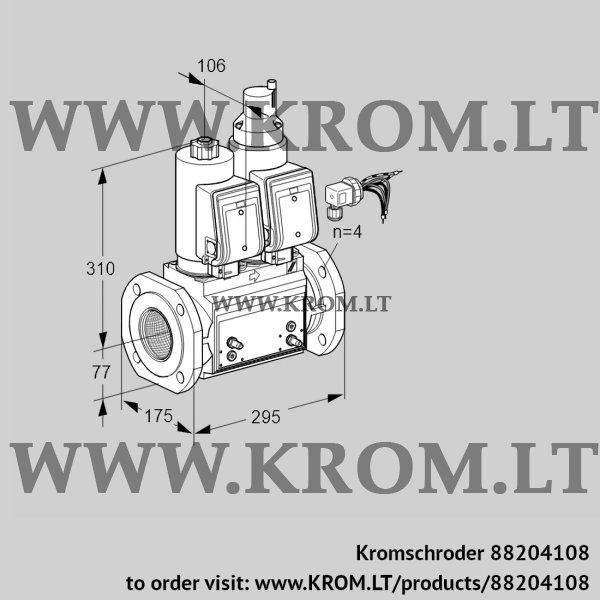 Kromschroder VCS 665F05NLWGRB/MPPM/MPPM, 88204108 double solenoid valve, 88204108