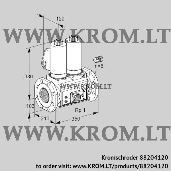 Kromschroder VCS 8100F05NNKGL3E/PPEP/PPPP, 88204120 double solenoid valve, 88204120