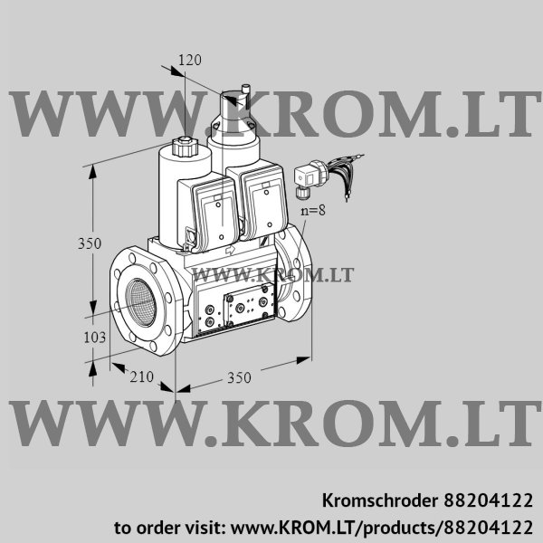 Kromschroder VCS 8100F05NLKRE/PPPP/PPPP, 88204122 double solenoid valve, 88204122