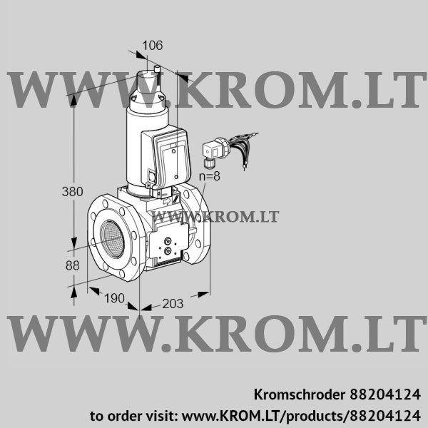 Kromschroder VAS 780F05LWGRB/PP/PP, 88204124 gas solenoid valve, 88204124