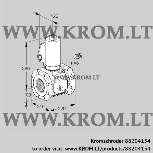 Kromschroder VAS 8100F05NWSL3B/PP/PP, 88204154 gas solenoid valve, 88204154