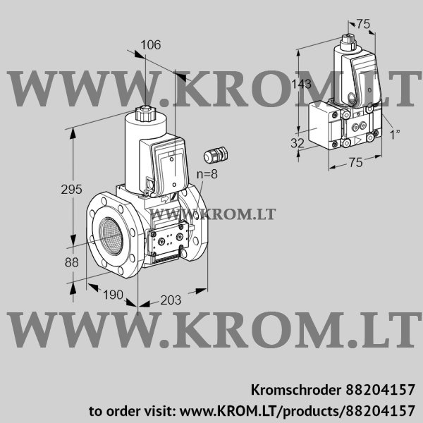 Kromschroder VAS 780F05NW3E/PP/Z-, 88204157 gas solenoid valve, 88204157