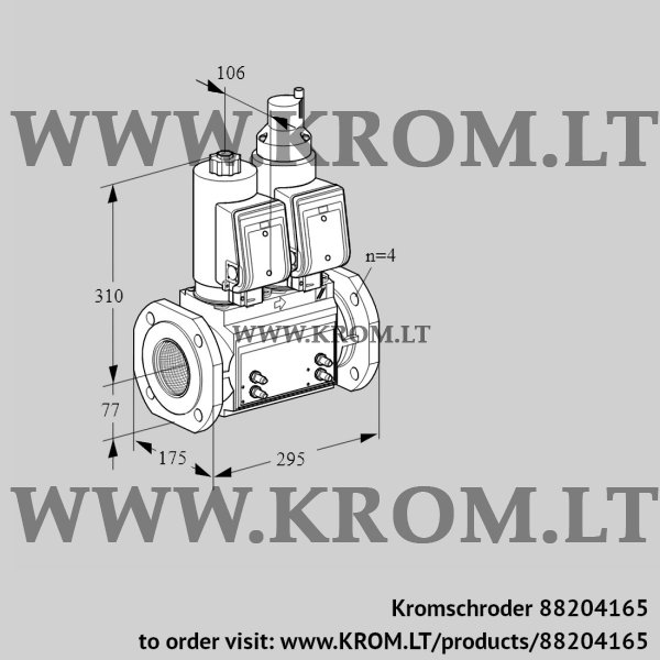 Kromschroder VCS 6T65A05NLQSRB/MMMM/MMMM, 88204165 double solenoid valve, 88204165