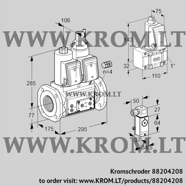 Kromschroder VCS 665F05NLWR3E/P3PP/PPZ-, 88204208 double solenoid valve, 88204208