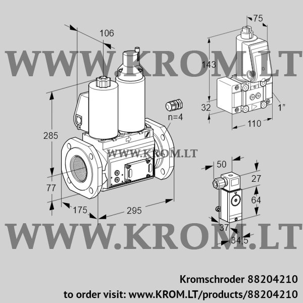 Kromschroder VCS 665F05NLWL3E/PPZ-/P3PP, 88204210 double solenoid valve, 88204210