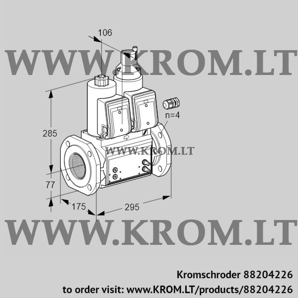 Kromschroder VCS 665F05NLWR3B/PPMM/PPMM, 88204226 double solenoid valve, 88204226