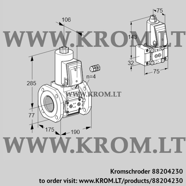 Kromschroder VAS 665F05NK3E/PP/B-, 88204230 gas solenoid valve, 88204230