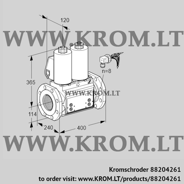 Kromschroder VCS 9125F05NNALB/PPPP/PPPP, 88204261 double solenoid valve, 88204261