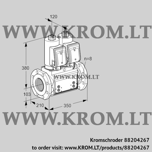 Kromschroder VCS 8T100A05NNQSRB/PPPP/PPPP, 88204267 double solenoid valve, 88204267