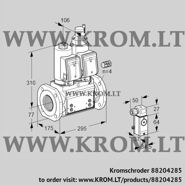 Kromschroder VCS 665F05NLWGR3B/2-P4/PPPP, 88204285 double solenoid valve, 88204285