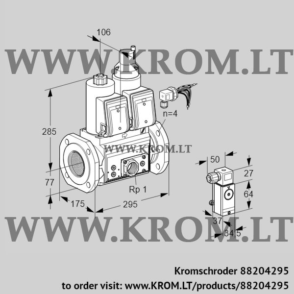 Kromschroder VCS 665F05NLWRE/PPEP/P3PP, 88204295 double solenoid valve, 88204295