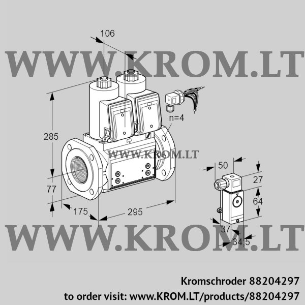 Kromschroder VCS 665F05NNWRB/2-P3/PPMP, 88204297 double solenoid valve, 88204297