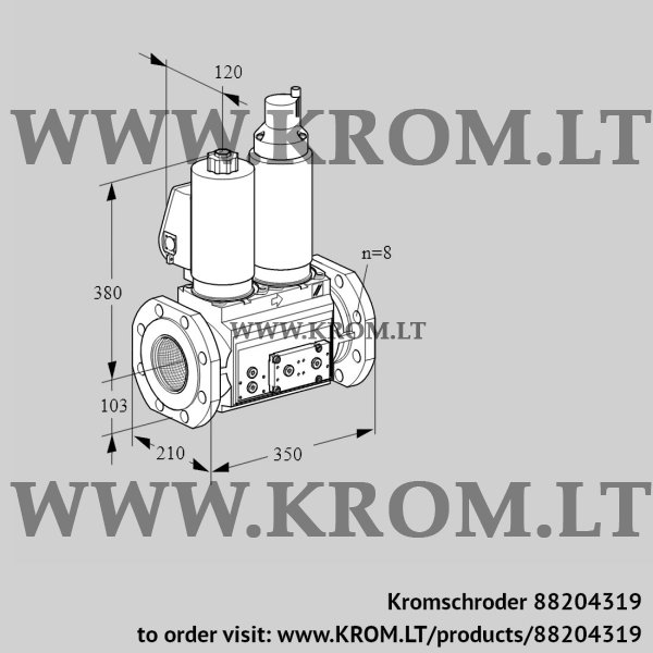 Kromschroder VCS 8T100A05NLQSLE/PPPP/PPPP, 88204319 double solenoid valve, 88204319