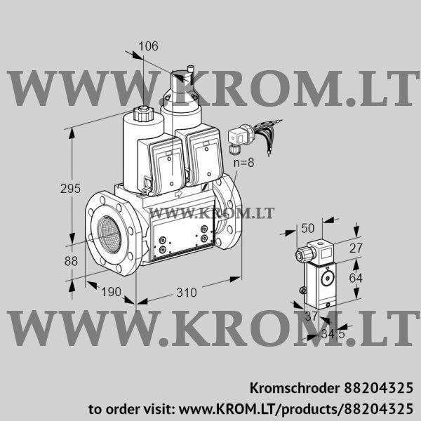 Kromschroder VCS 780F05NLWRB/P2P4/PMPM, 88204325 double solenoid valve, 88204325