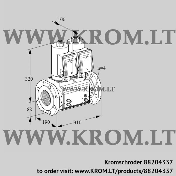 Kromschroder VCS 7T80A05NNQGRB/MMPM/PPPP, 88204337 double solenoid valve, 88204337