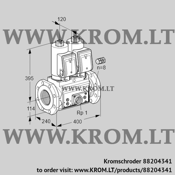 Kromschroder VCS 9125F05NNASR3E/PPEP/PPEP, 88204341 double solenoid valve, 88204341