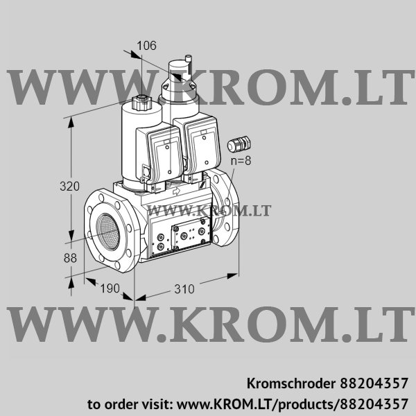 Kromschroder VCS 780F05NLWGR3E/PPPP/PPPP, 88204357 double solenoid valve, 88204357