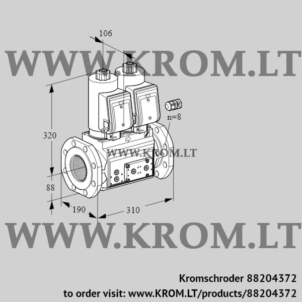 Kromschroder VCS 780F05NNWGR3E/PPPP/PPPP, 88204372 double solenoid valve, 88204372