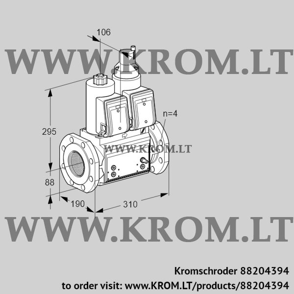 Kromschroder VCS 7T80A05NLQRB/PPMP/PPMP, 88204394 double solenoid valve, 88204394