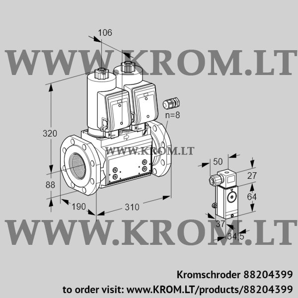 Kromschroder VCS 780F05NNKGR3B/P3PP/PPPP, 88204399 double solenoid valve, 88204399