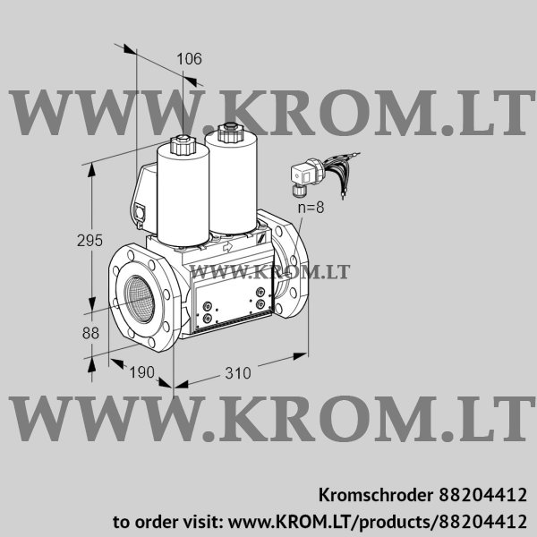 Kromschroder VCS 780F05NNKLB/PPPP/PPPP, 88204412 double solenoid valve, 88204412