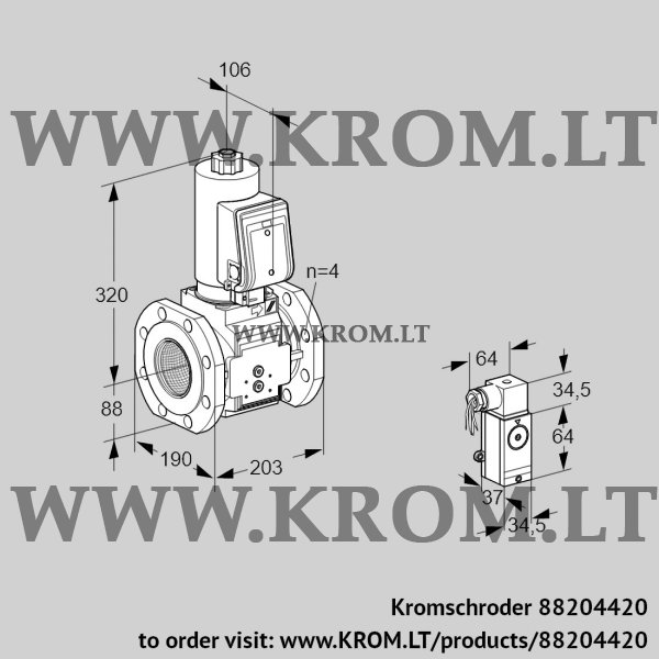 Kromschroder VAS 7T80A05NQSRB/3-/MM, 88204420 gas solenoid valve, 88204420