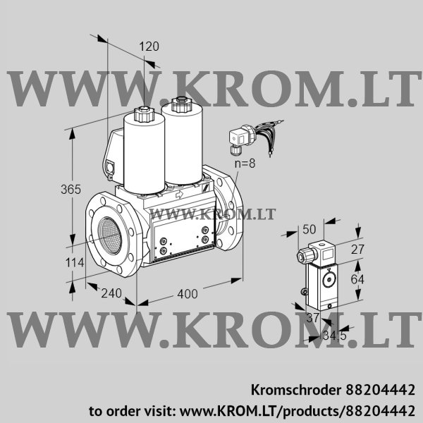 Kromschroder VCS 9125F05NNALB/PPPP/P2PP, 88204442 double solenoid valve, 88204442